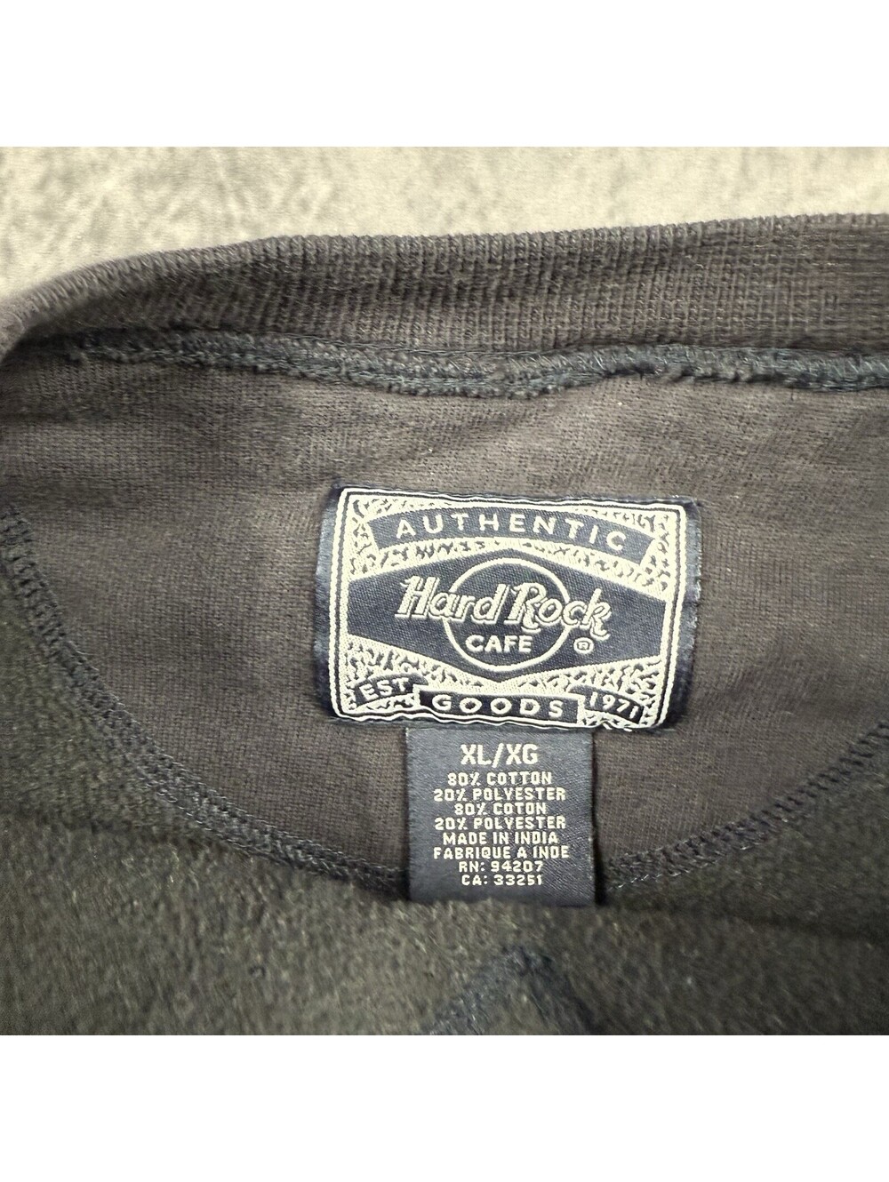 Vintage Hard Rock Cafe Lake Tahoe Black Pullover Sweatshirt Mens XL - Picture 3 of 6